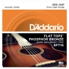 DADDARIO EFT 15 Akustik Tel Set Flat Extra Light(.010) Zımparalı