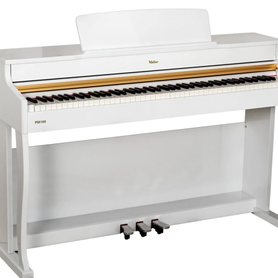 Valler PM100 Beyaz Parlak Cilalı Tuş Hassasiyetli Dijital Piyano ( Tabure ve Kulaklık Hediyeli )