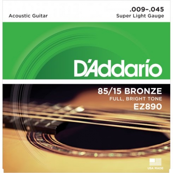 DADDARIO EZ 890 Akustik Tel Set Super Light(.009) Daddario EZ890 Akustik Gitar Teli 009