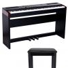 Valler S8 Portable Stage Siyah Gülağacı 88 Tuşlu Dijital Piyano ( Stand + Tabure + Kulaklık)