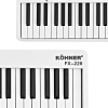 KÖHNER FX-220 BK Katlanabilir, Taşınabilir, Şarjlı Dijital Piyano (Dinamik Klavyeli, Tuş Hassasiyetli 88 Tuş) beyaz renk