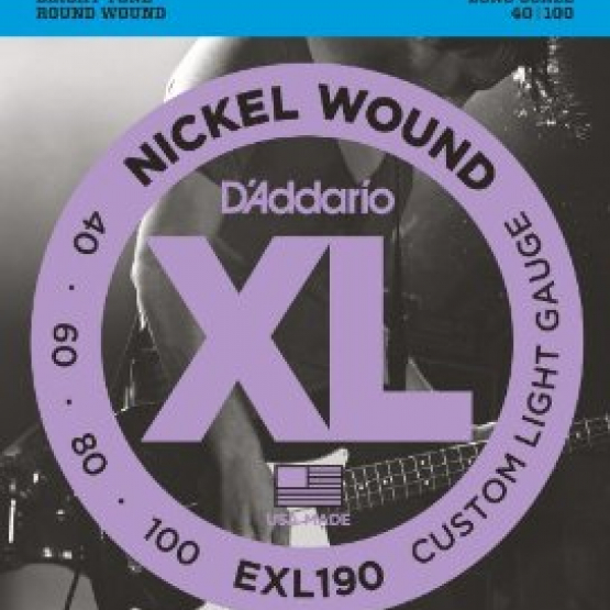 DADDARIO EXL 190 BAS GİTAR TEL SETİ, XL, 40-100, LONG SCALE, NICKEL