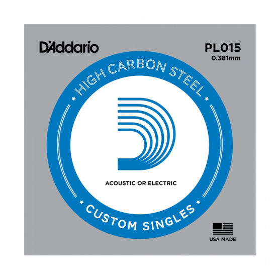 DADDARIO PL015 ELEKTRO VE AKUSTİK TEK TEL, B-(Sİ), HIGH CARBON ST