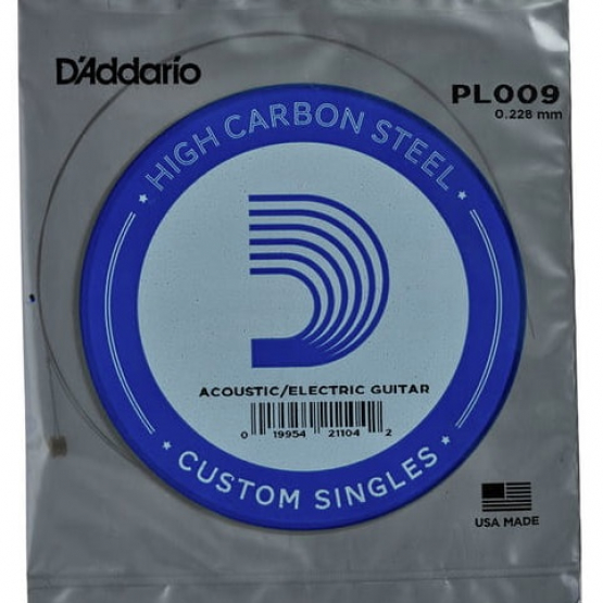 DADDARIO PL009 Elektro Tek Tel Plaın Steel 009 Akustik ve Elektro Mi Teli (Tek Tel)