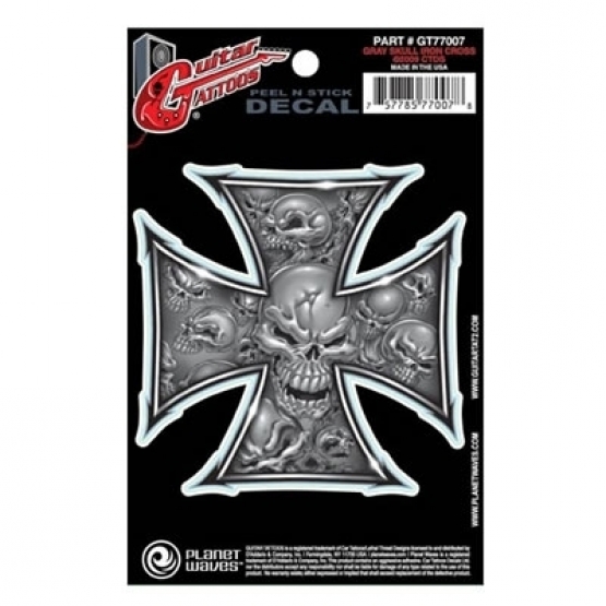 DADDARIO GT77007 Gtr Tattoo-Grey Iron Cross Sticker