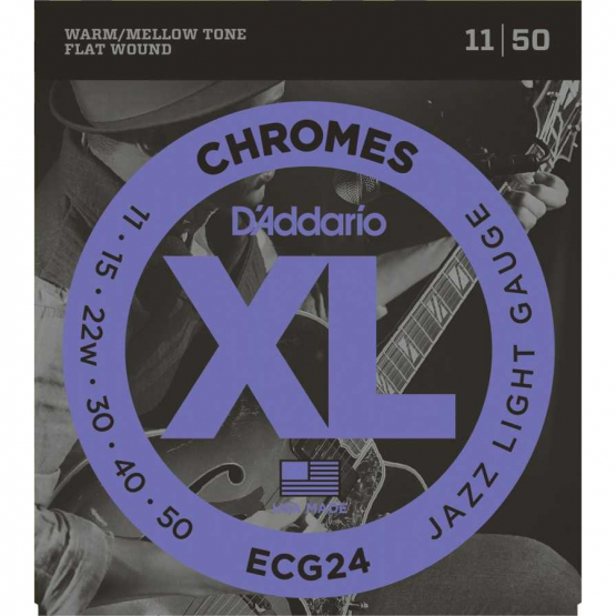 DADDARIO ECG 24 ELEKTRO GİTAR TELİ, CHROMES, 11-50, JAZZ LIGHT GAU