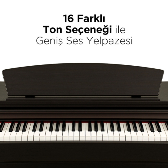 KOZMOS KHP-165RW Gülağacı Dijital Piyano (Tabure & Kulaklık Hediyeli)