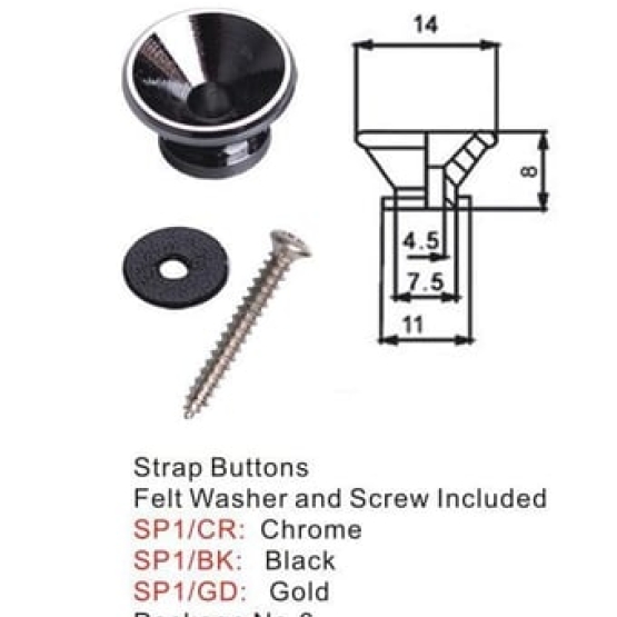GİTAR ASKI PİMİ, KROM, DR.PARTS